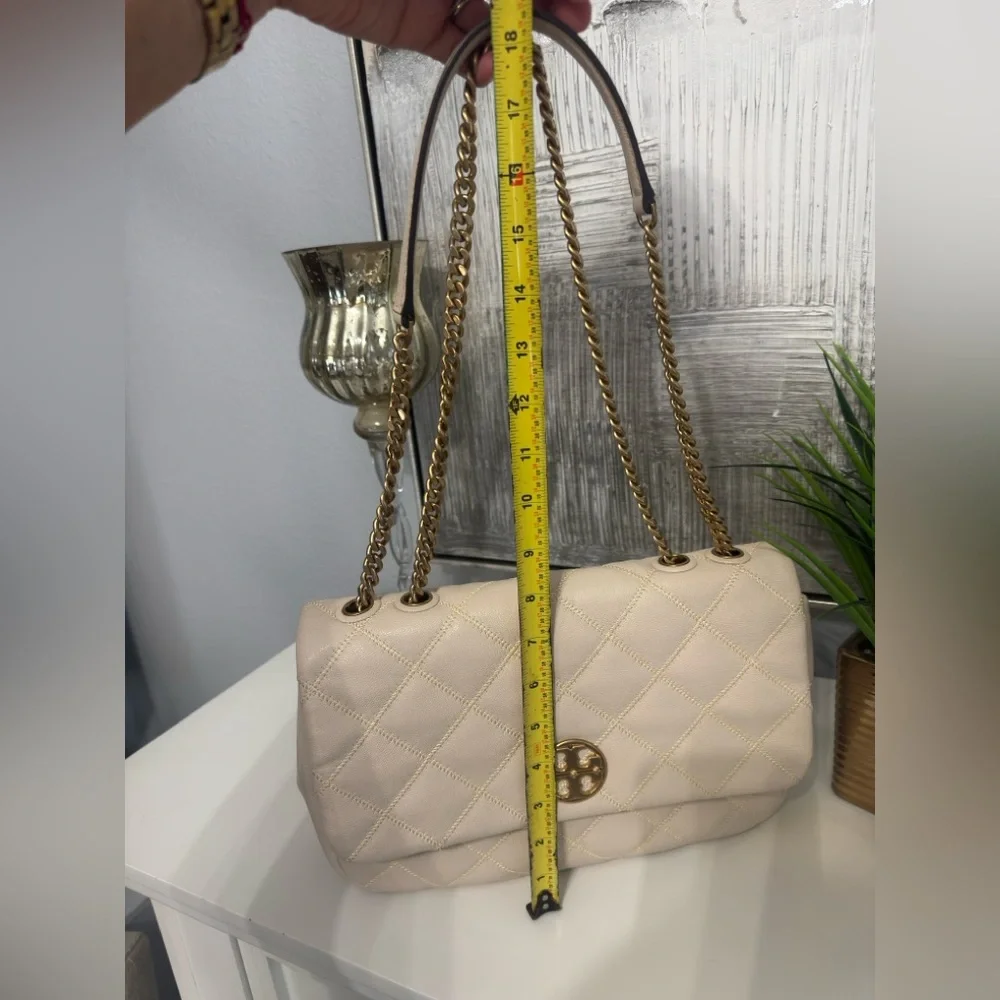 Tory Burch Willa Quoted Leather Crossbody Shoulder Bag – Cream - Picture 9 of 13